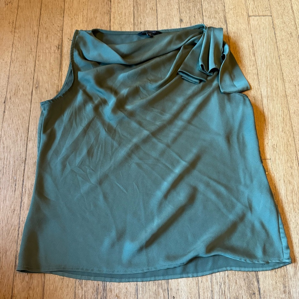 Banana Republic Olive Drape Neck Bow Tank